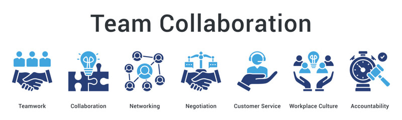 Fototapeta premium Team collaboration fosters networking and negotiation skills with customer service in positive workplace culture accountability.