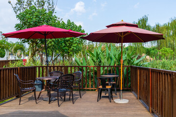 The leisure areas in the park