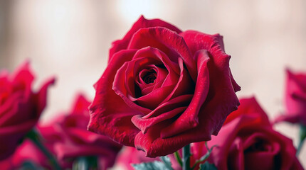 Captivating Red Rose Bloom Vibrant Floral Closeup Natures Beauty Romance  Love Garden Essence Elegant Petals Focus background