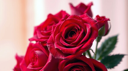 Vibrant Red Roses Bouquet Closeup Lush Blooms Deep Crimson Petals Romantic Floral Display Natures Beauty  Elegance for Love  Anniversaries background