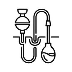 Laboratory glassware icon isolated on, representing scientific equipment for experiments