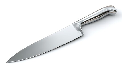 Stainless steel kitchen knife isolated on the white background 