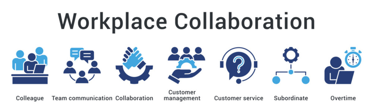 Workplace collaboration among colleague teams managing customer service with subordinate coordination including overtime commitment efforts.