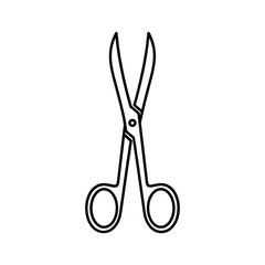 Illustration of a surgical scissors isolated on, a surgical instrument used in medical procedures