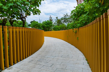 The paths in the park