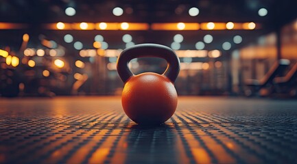 Orange kettlebell in gym (20)
