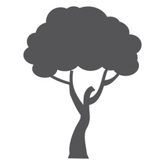tree silhouette in flat style. cartoon tree. forest nature theme