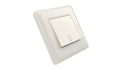 Modern Light Switch with Blank Smooth Surface Isolated on Transparent Background