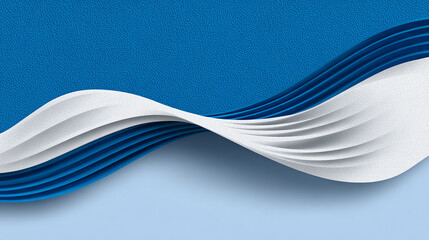 A smooth flowing abstract ribbon of turquoise and white lines gracefully curving over a deep navy blue background creating a modern and elegant digital design