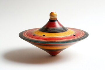 Vibrant wooden spinning top