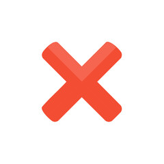 Fototapeta premium Red X Mark Symbol on White Background
