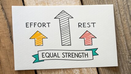 Diagram showing effort leading to upward growth and equal strength