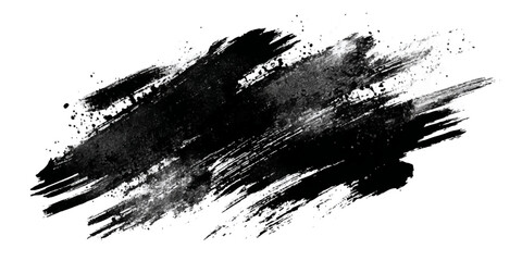 ink brushstroke on white background with visible splashes for watercolor style effect. grunge isolated on white background,	
