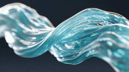 A dynamic abstract composition of translucent blue flowing ribbons twisting gracefully against a deep black background creating a modern and futuristic digital art design