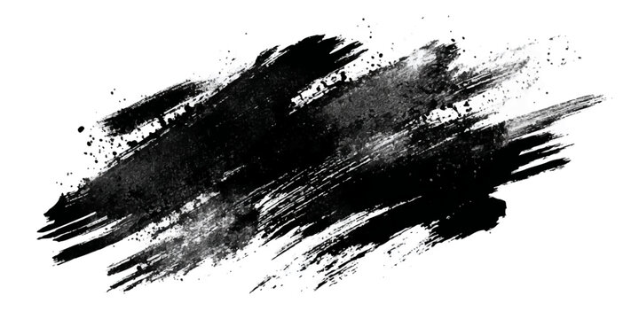 ink brushstroke on white background with visible splashes for watercolor style effect. grunge isolated on white background,	
