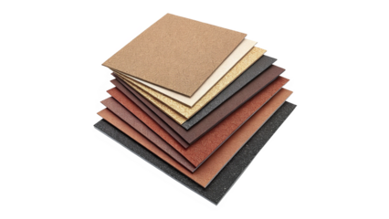 Assortment of Sandpaper Sheets Isolated on Transparent Background