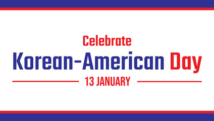Clean and professional Korean American Day banner illustration on white background for celebration and awareness use