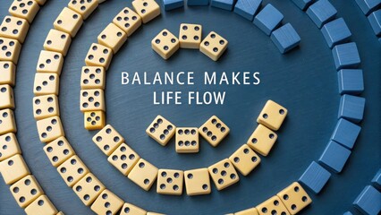 Domino spiral arrangement with symmetry creating artistic design