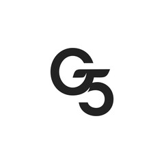 letter and number initial G5 monogram logo black color
