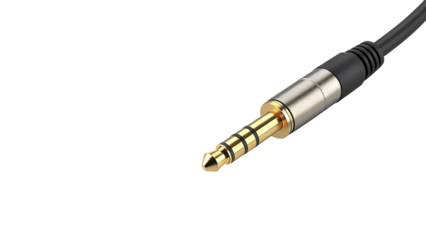 Single TRRS Audio Jack Connector Isolated on Transparent Background