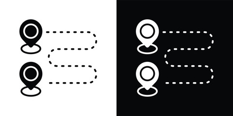 tracking icon set in black and white solid vector illustration