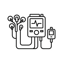 Holter monitor isolated on, a device for continuous electrocardiography monitoring of heart activity