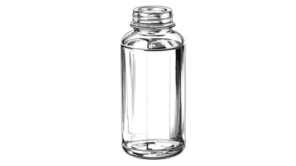 Open Lid Water Bottle Vector with Outline for Design Projects