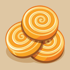 Delicious orange swirl cookies stacked, a sweet and colorful dessert treat, perfect for snack time or celebration