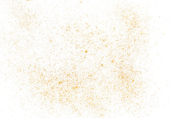 Closeup ginger powder flying, isolated on white background, clipping path