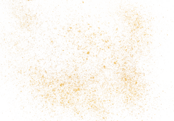 Closeup ginger powder flying, isolated on white background, clipping path