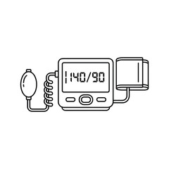 Digital blood pressure monitor isolated on device for measuring hypertension