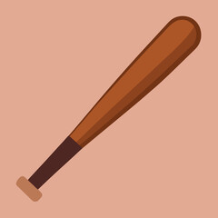 Wooden baseball bat with a brown handle, a classic sports equipment for playing baseball or softball