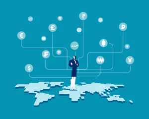 Robot. Artificial intelligence witht digital finance currency