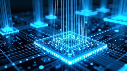 Blue chip technology abstract art image