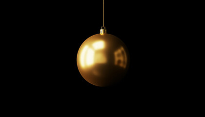 Christmas card with gold ball
