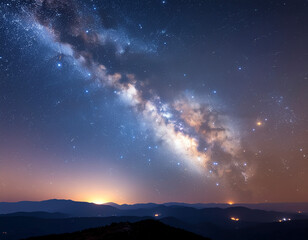 Fototapeta premium Radiant Starry Galaxy Background — High-Resolution Cosmic Design for Web & Video