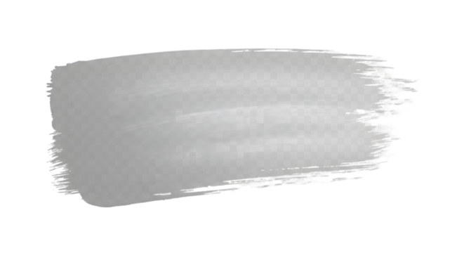 A soft shadow shaped like a painter’s brush stroke, natural texture, isolated on transparent background.