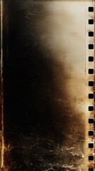 Obraz premium A textured, vintage film strip background featuring a dark gradient with distressed edges, evoking a sense of nostalgia and cinematic history.