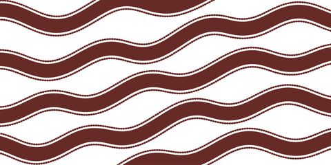 A repeating pattern of wavy brown lines with beaded edges on a white background creating a seamless design