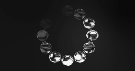 Unique GOLD circular eliptical loader animation on black. Metallic shining luxury conceptual website and software processing clip. Loading circle indicator. Computer hang screen Dotter progress bar