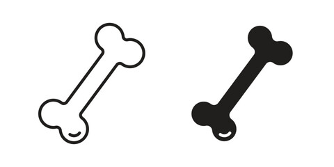 Bones icon symbol in filled and line style. Vector icon collection