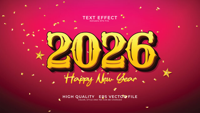 happy new year 3d text effect and editable text effect with luxury background and balloon decorations