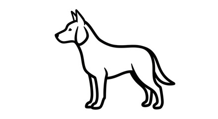 Obraz premium black and white dog vector ilustration 