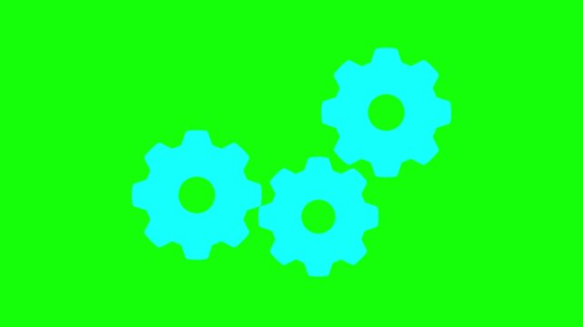 Cogwheel gear spinning around animation video. cog wheel icon turning animated background teamwork concept