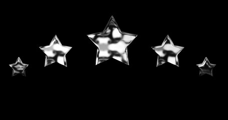Gold 5 Star rating animated shapes on plain bg. Rating five stars, review concept animation. Gold Star award special Success and performance evaluation. Customer service feedback luxury bg.