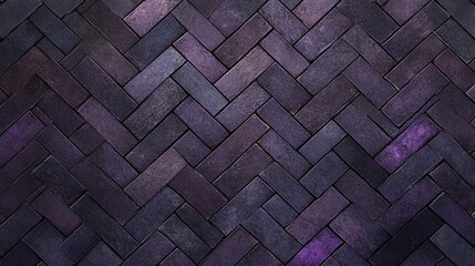 Abstract herringbone pattern of interlocking purple bricks creating a textured background for modern design concepts