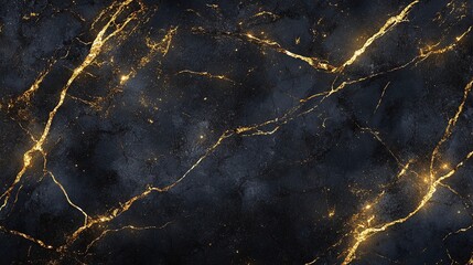 Luxurious black marble texture with striking gold veins creating an elegant and sophisticated natural pattern