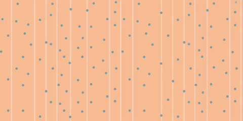 An abstract background with vertical stripes and scattered blue dots on a peach colored surface design art