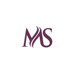 MS abstract Logo. Elegantly Designed Minimalist Monogram Logo with Stylish Lettering. Sophisticated and sleek minimalist monogram showcasing unique lettering design.