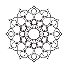 Coloring page featuring a mandala design	